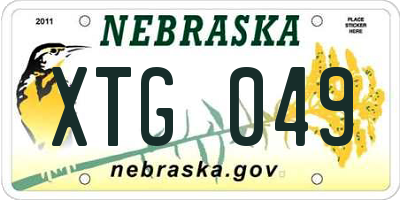NE license plate XTG049