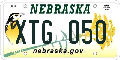 NE license plate XTG050