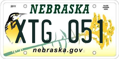 NE license plate XTG051