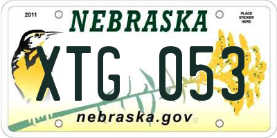 NE license plate XTG053