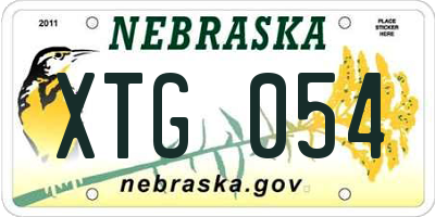 NE license plate XTG054