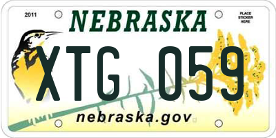 NE license plate XTG059
