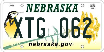 NE license plate XTG062