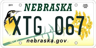 NE license plate XTG067