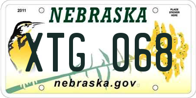 NE license plate XTG068