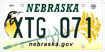 NE license plate XTG071