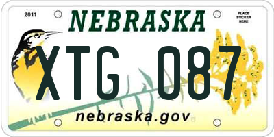 NE license plate XTG087