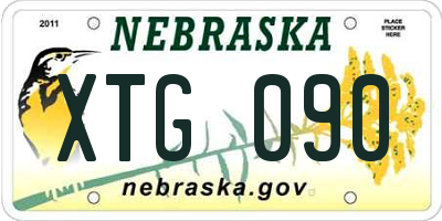 NE license plate XTG090