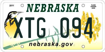 NE license plate XTG094