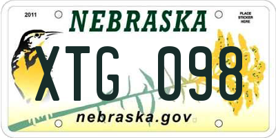 NE license plate XTG098