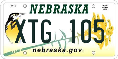 NE license plate XTG105