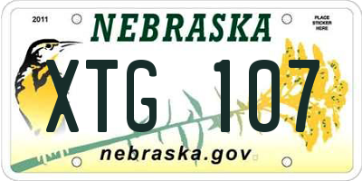 NE license plate XTG107