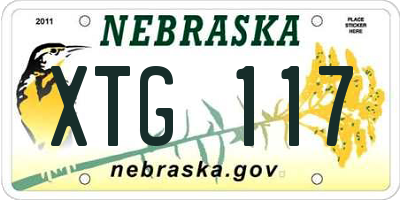 NE license plate XTG117