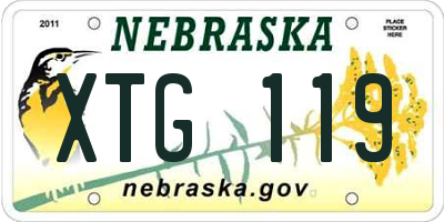 NE license plate XTG119