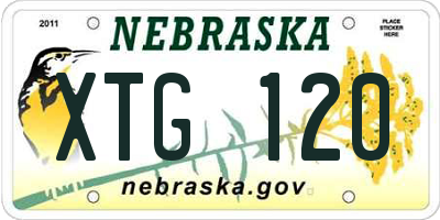 NE license plate XTG120