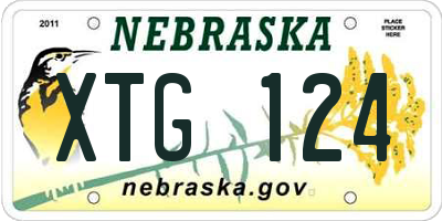 NE license plate XTG124