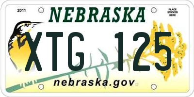 NE license plate XTG125