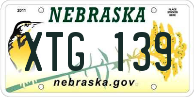 NE license plate XTG139