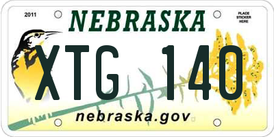 NE license plate XTG140