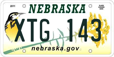 NE license plate XTG143