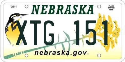 NE license plate XTG151