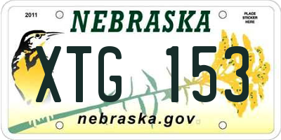 NE license plate XTG153