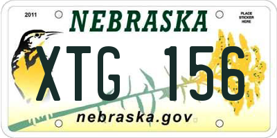 NE license plate XTG156