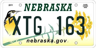 NE license plate XTG163