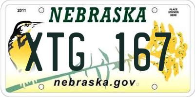 NE license plate XTG167