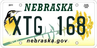 NE license plate XTG168