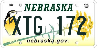 NE license plate XTG172