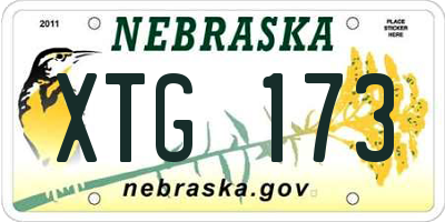 NE license plate XTG173