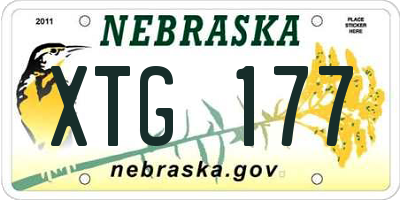 NE license plate XTG177