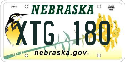 NE license plate XTG180
