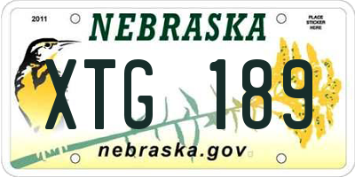 NE license plate XTG189