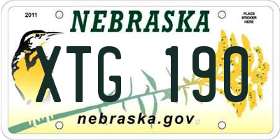NE license plate XTG190