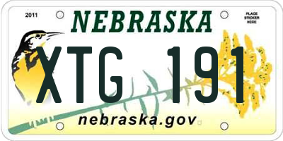 NE license plate XTG191