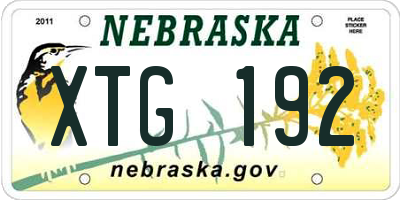NE license plate XTG192