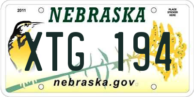 NE license plate XTG194