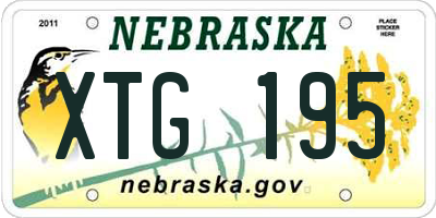 NE license plate XTG195