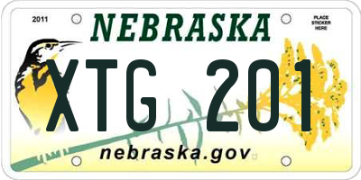 NE license plate XTG201