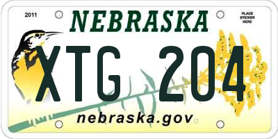 NE license plate XTG204