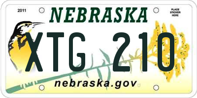 NE license plate XTG210