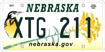 NE license plate XTG211