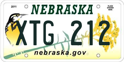 NE license plate XTG212