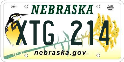 NE license plate XTG214