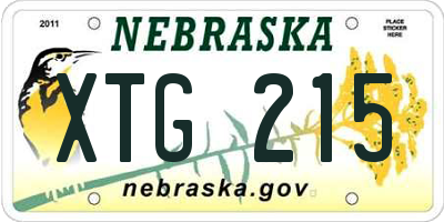 NE license plate XTG215