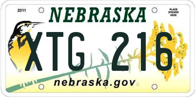 NE license plate XTG216