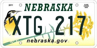 NE license plate XTG217