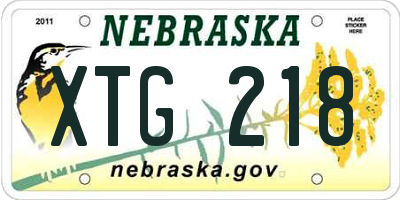 NE license plate XTG218
